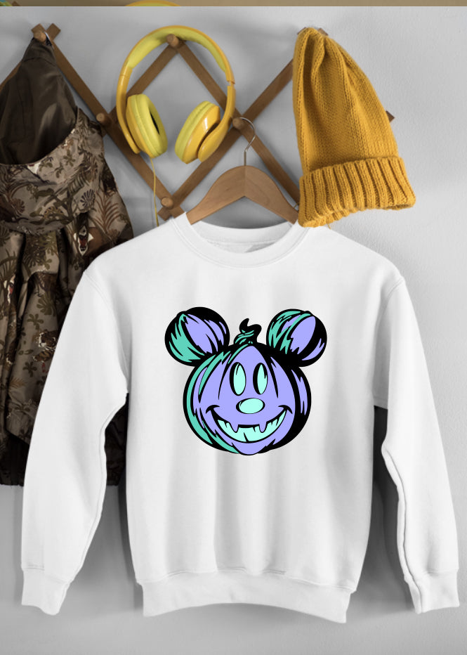 Purple Pumpkin Children's White Sweatshirt