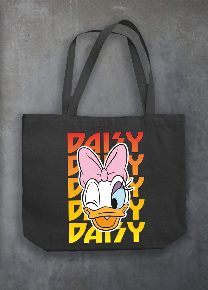 Daisy Kiss Black Tote Bag