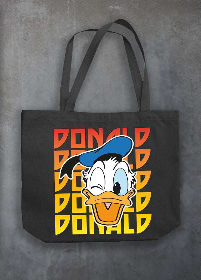 Donald Kiss Black Tote Bag