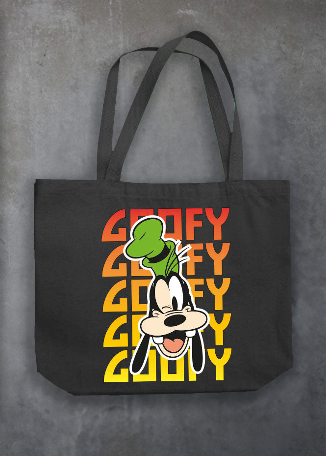 Goofy Kiss Black Tote Bag