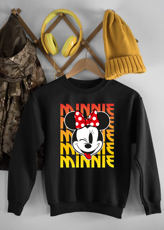 Minnie Kiss Black Children's Sweatshirt