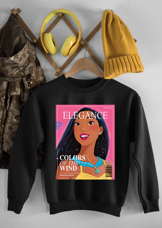 Pocahontas Magazine Black Children's Sweatshirt