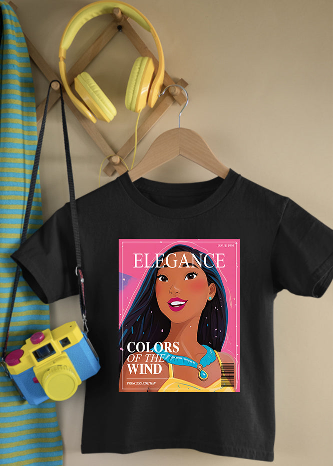 Pocahontas Magazine Black Children's Tee