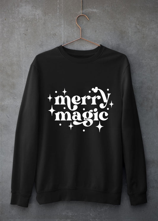 Merry Magic Christmas Black Sweatshirt