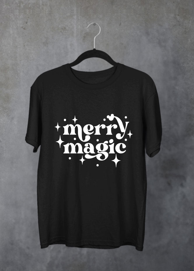 Merry Magic Christmas Black T-Shirt