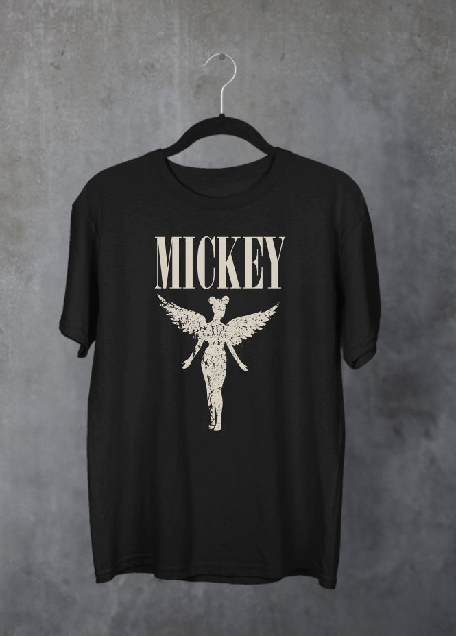 Angel Mickey Black T-Shirt