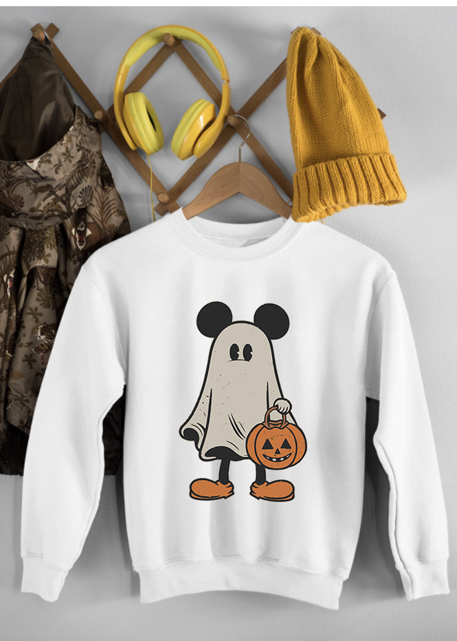 Mickey Ghost Children's White Sweatshirt