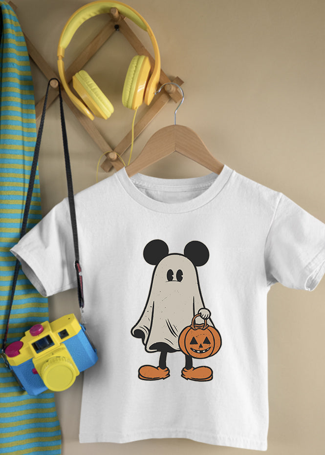 Mickey Ghost Children's White Tee