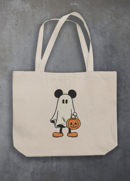 Mickey Ghost Natural Tote Bag