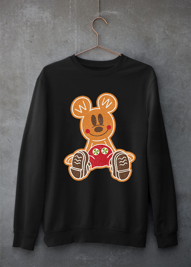 Gingerbread Mickey Christmas Black Sweatshirt