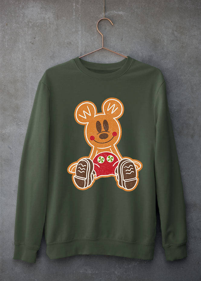 Gingerbread Mickey Christmas Green Sweatshirt