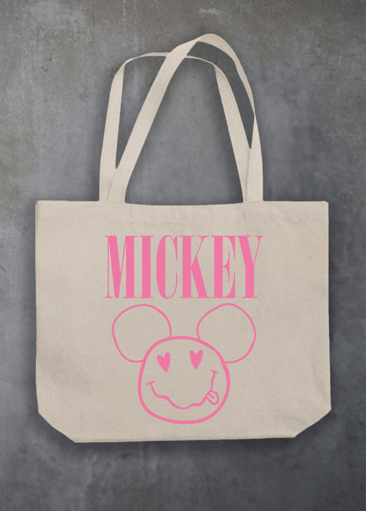 Smiley Mickey Pink/NaturalTote