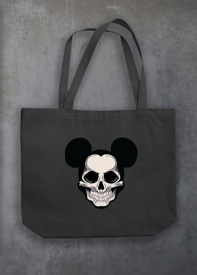 Mickey Skull Black Tote Bag