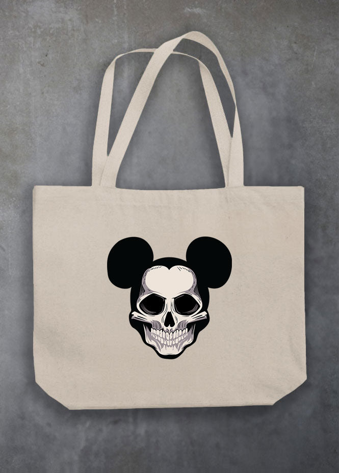 Mickey Skull Natural Tote Bag