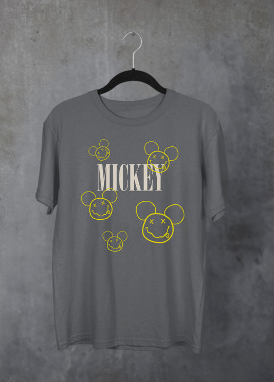 Smiley Mickey Mix Grey T-Shirt