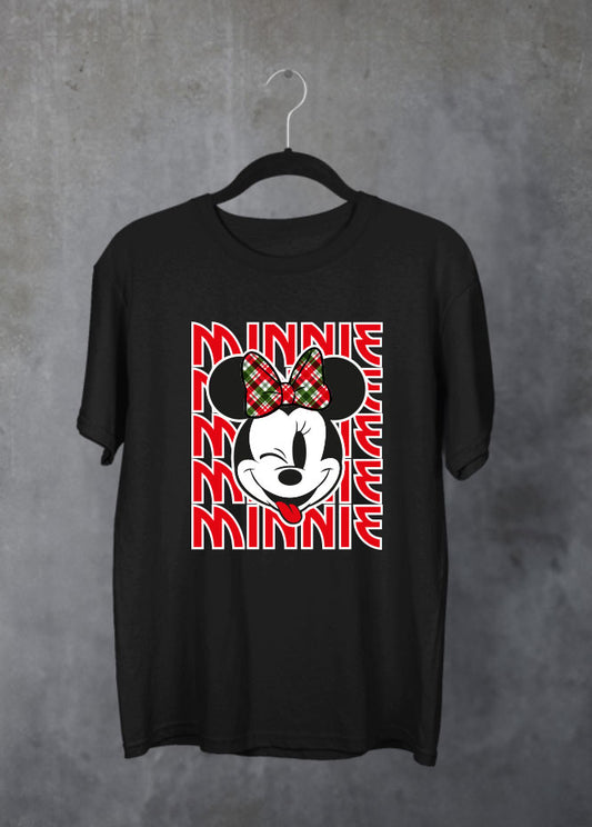 Minnie Christmas Black T-Shirt