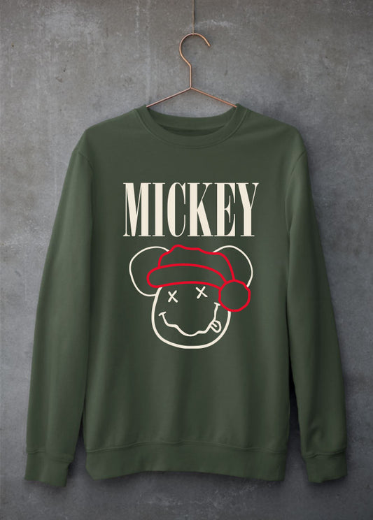 Smiley Christmas Music Green Sweatshirt