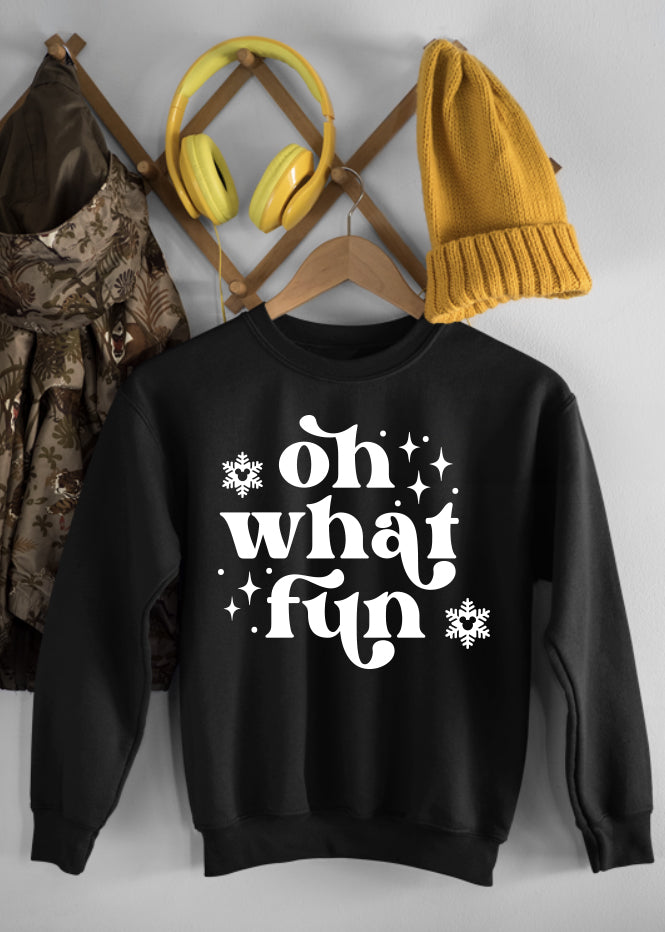 Oh What Fun Black Children's Sweatshirt