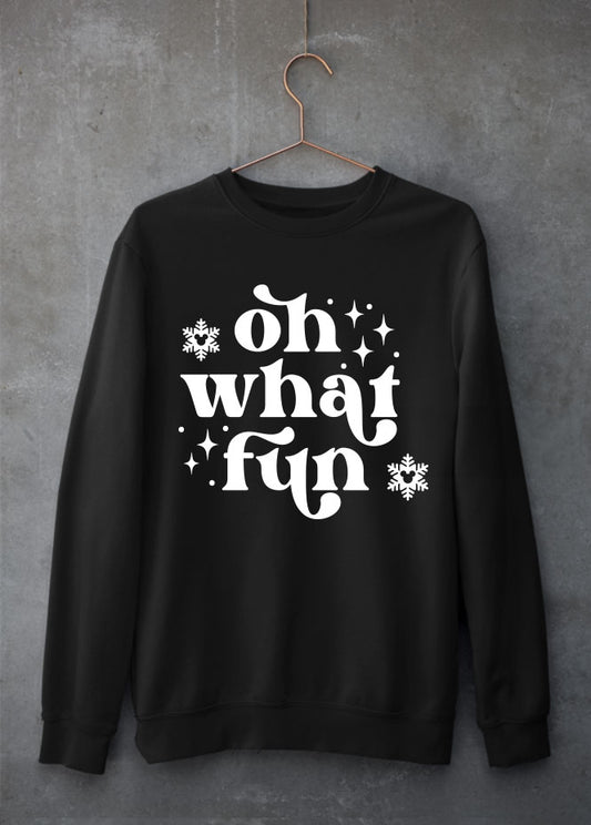 Oh What Fun Christmas Black Sweatshirt