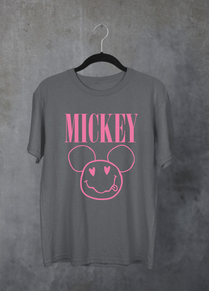 Heart Smiley Mickey Grey T-Shirt