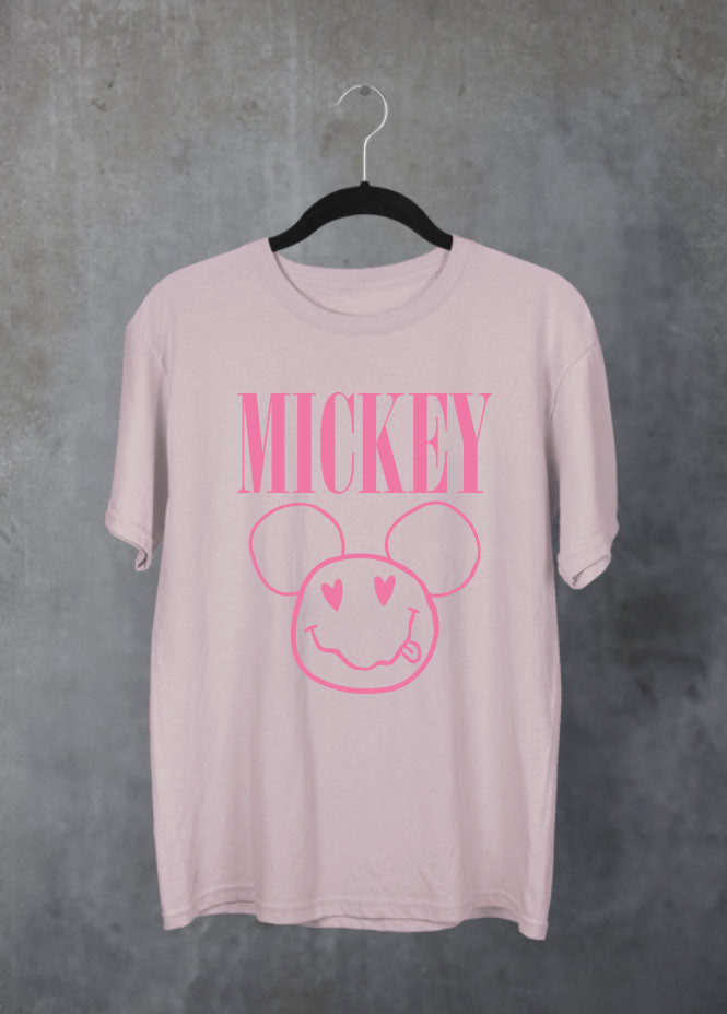 Heart Smiley Mickey Pink T-Shirt