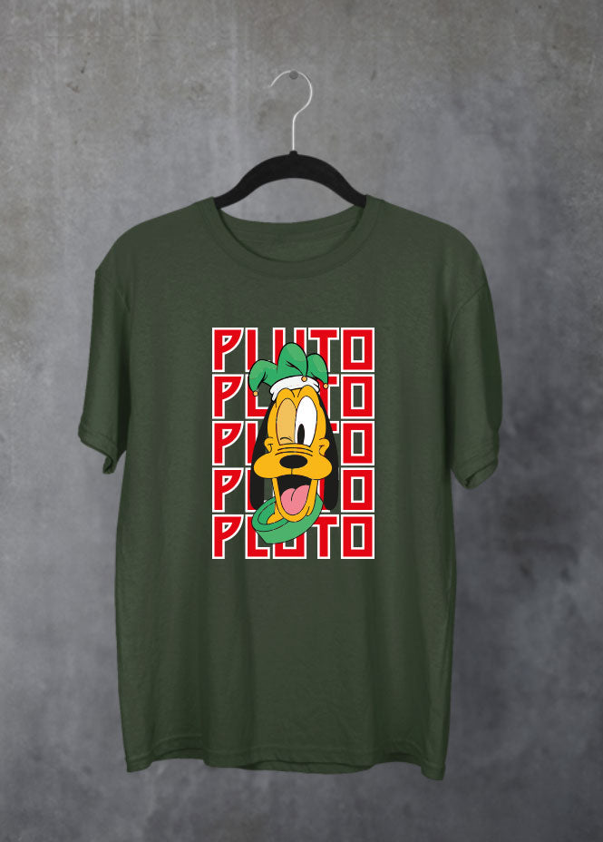 Pluto Christmas Green T-Shirt