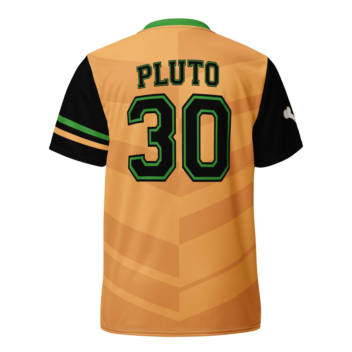 Pluto inspired Football shirt. Vintage Orange, Black and Green style Disney inspired soccer shirt