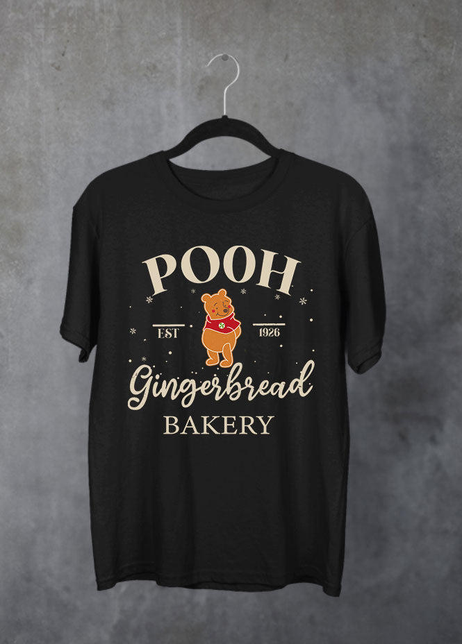 Winnie Bakery Christmas Black T-Shirt