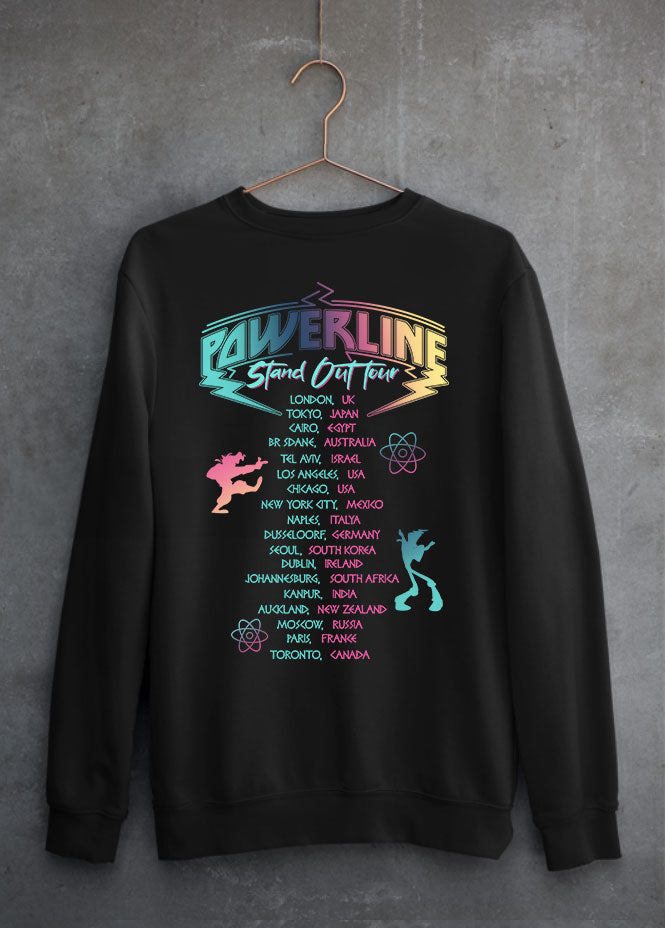 Powerline Tour Black Sweatshirt (Front & Back)