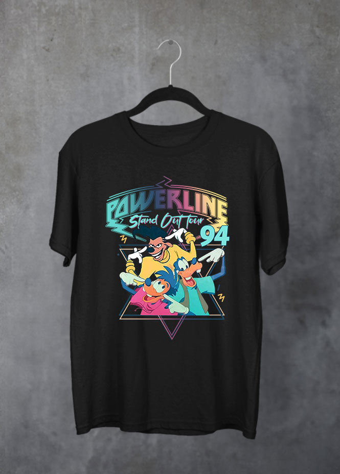 Powerline Tour Black T-Shirt (Front & Back)