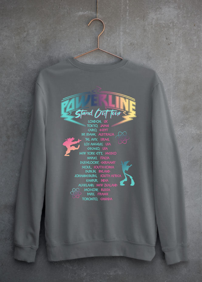 Powerline Tour Grey Sweatshirt (Front & Back)