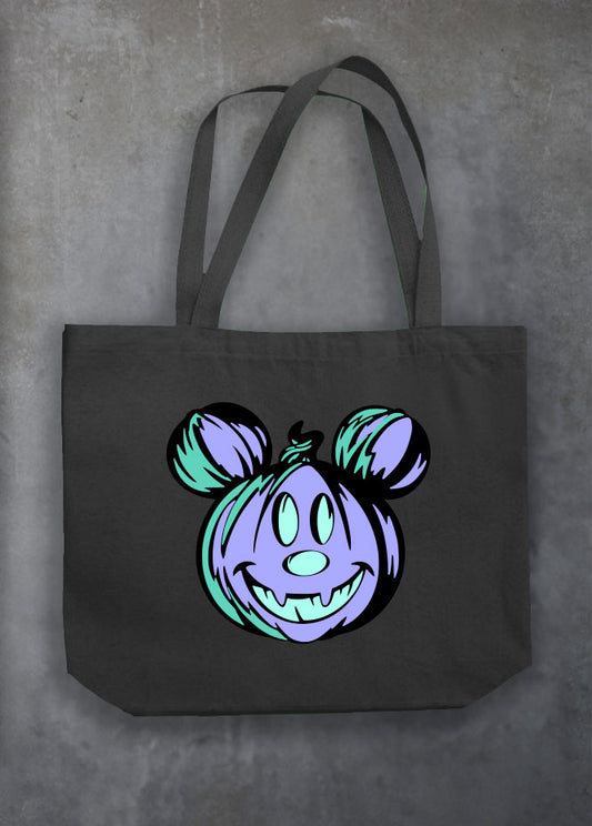 Mickey Pumpkin Black Tote Bag