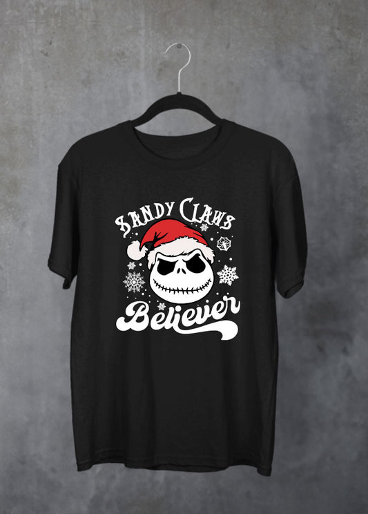 Sandy Claws Christmas Music Black T-Shirt