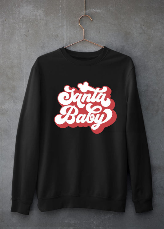 Santa Baby Christmas Music Black Sweatshirt