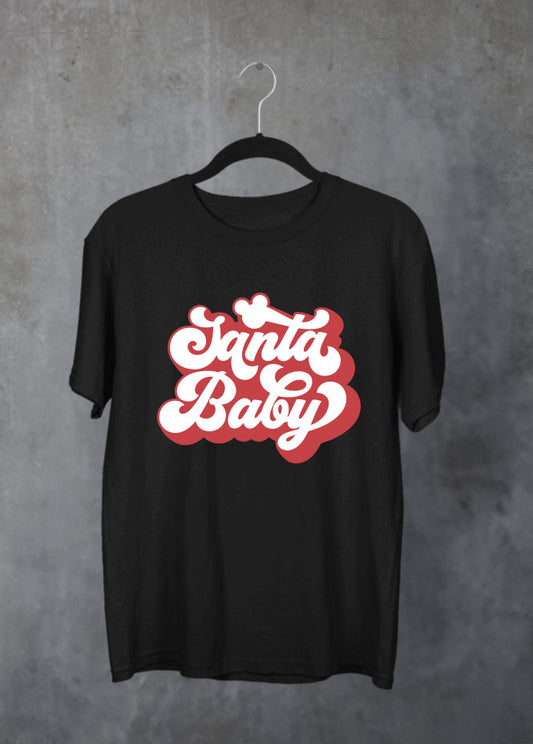 Santa Baby Christmas Music Black T-Shirt