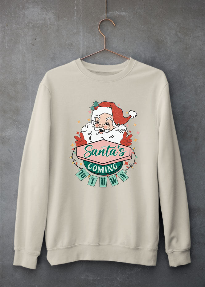 Santa's Coming to Town Christmas Sand Sweatshirt