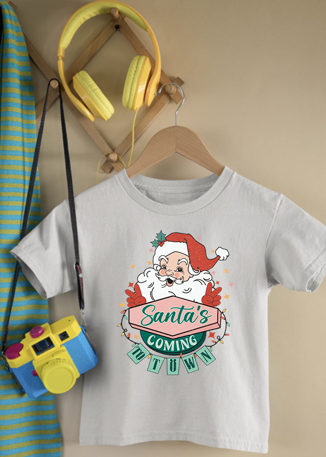 Santa's Coming to Town Children's Cream Tee