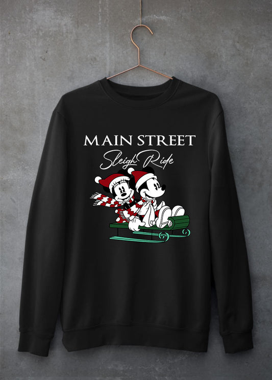 Sleigh Ride Black Sweatshirt