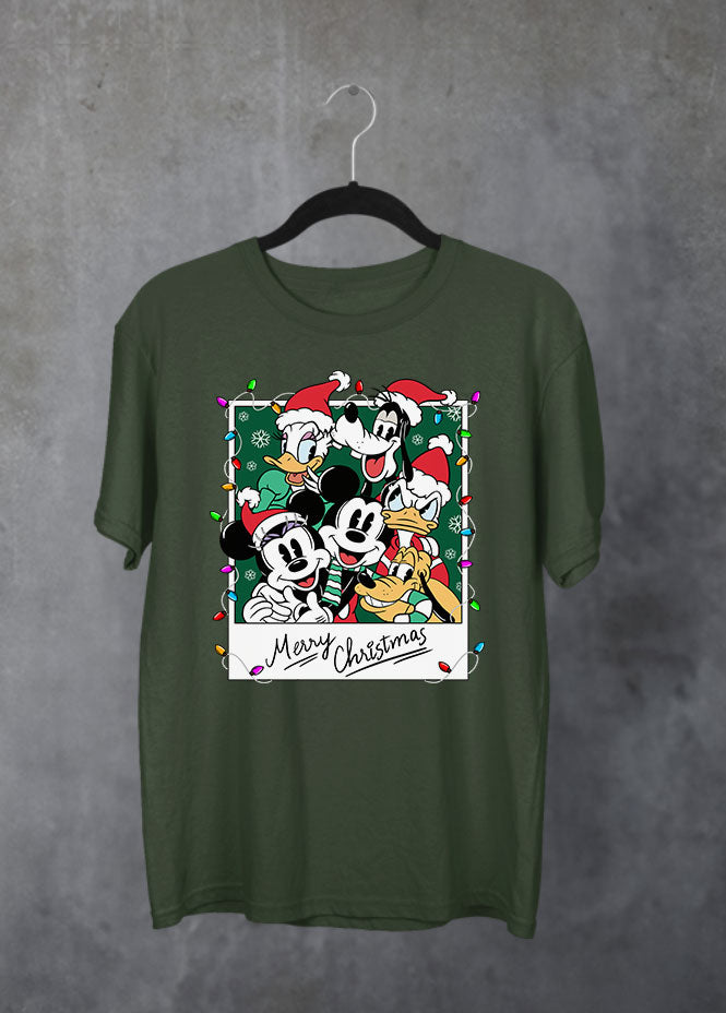 Christmas Family Photo Green T-Shirt