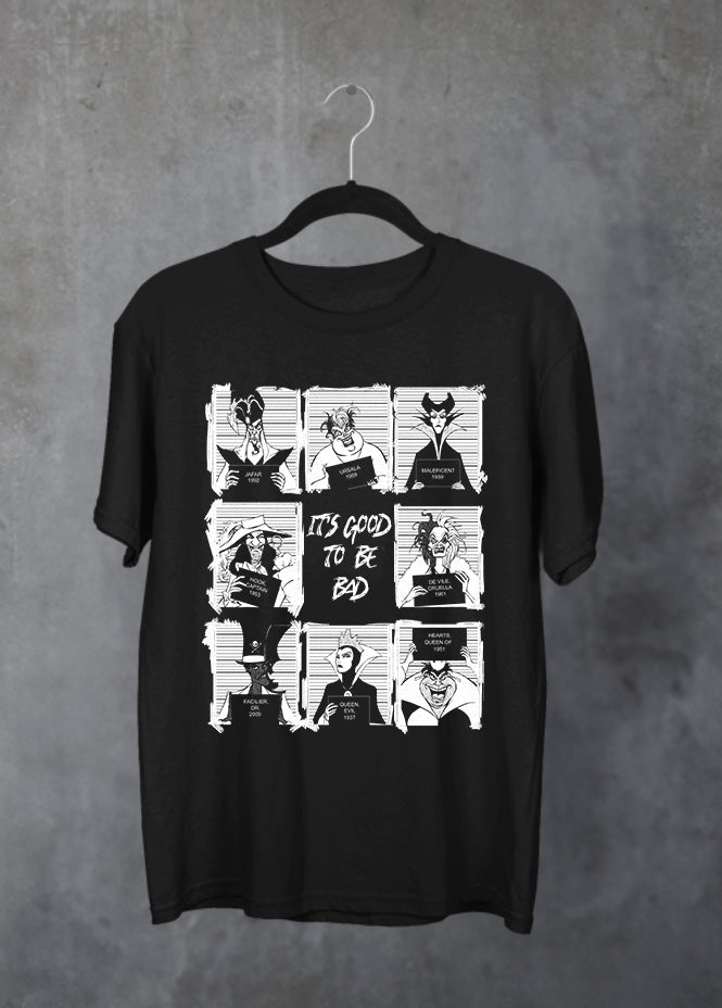 Villains Mug Shot Black T-Shirt