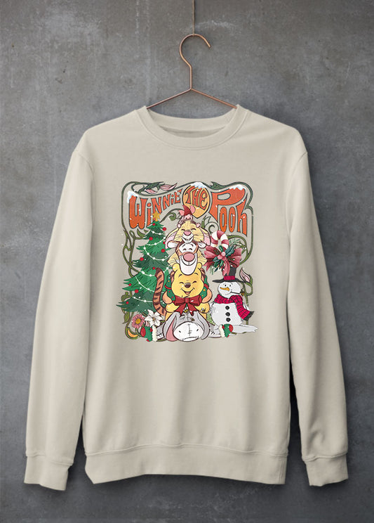 100 Acre Wood Christmas Tree Sand Sweatshirt