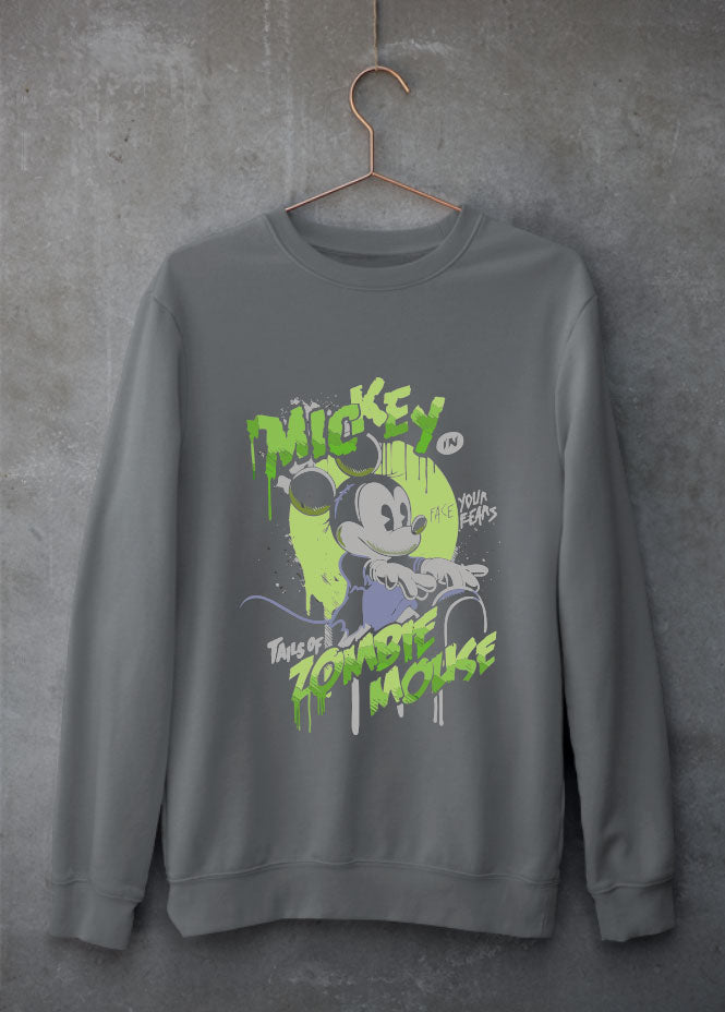 Zombie Mouse Green Grey Sweatshirt