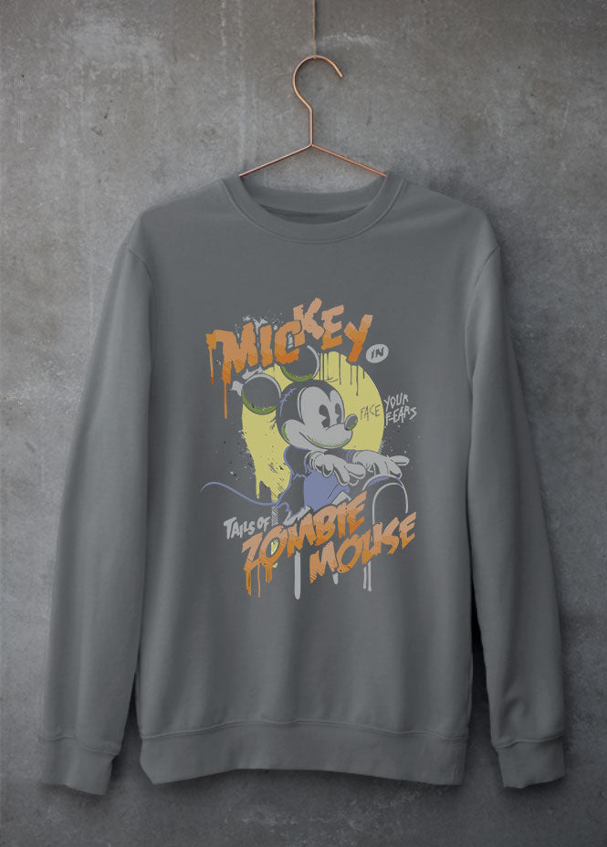 Zombie Mouse Orange Grey Sweatshirt