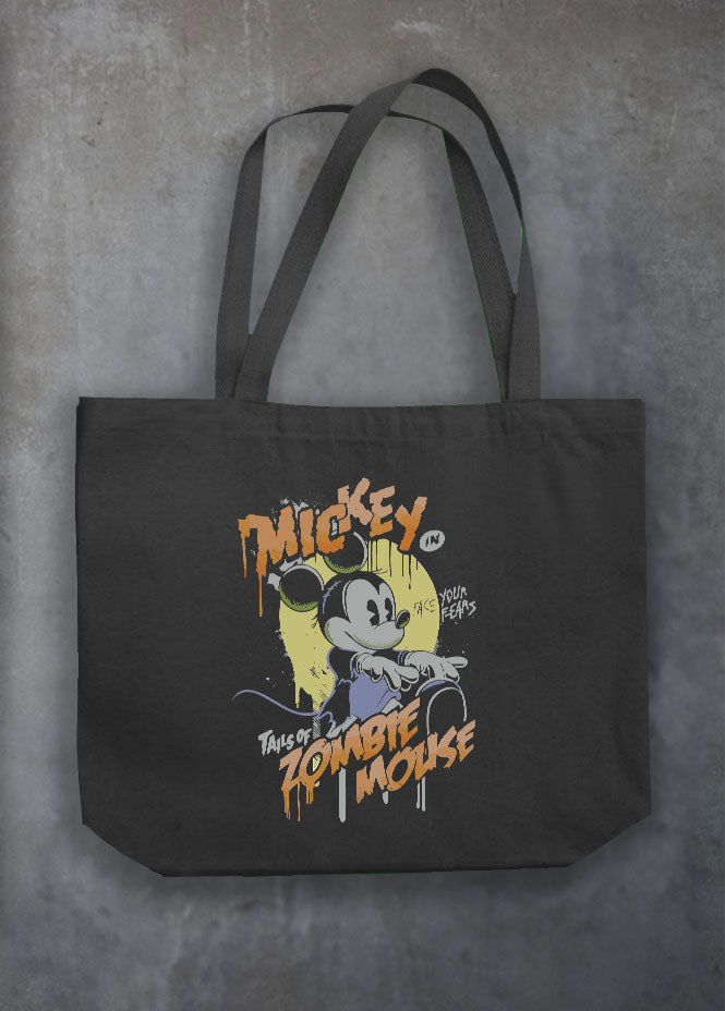 Zombie Mouse Orange Black Tote Bag